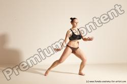 Underwear Martial art Woman White Moving poses Average long colored Dynamic poses Academic